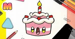 COMO DIBUJAR UNA TORTA KAWAII PASO A PASO - Cómo dibujar una tarta de cumpleaños