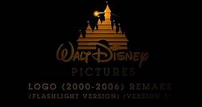 Walt Disney Pictures logo (2000-2006) (Flashlight Version) remake (Version 3)