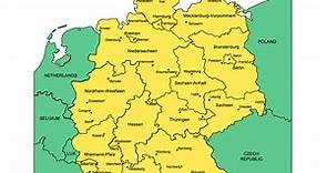 Germany Map for PowerPoint, Administrative Districts, Capitals, Major Cities - Clip Art Maps