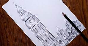 How to draw Big Ben step by step so easy
