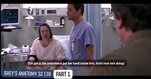 Grey's Anatomy S2 E16. A bazooka was inside a patient and was rushed to the Hospital. It might trigger an explotion when surgery starts. #greysanatomy #movie #series #moreon #surgery #customeplay #drama #suspense