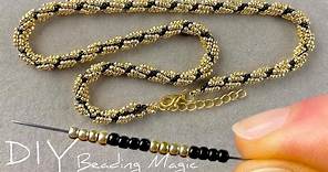 Easy Beaded Rope Necklace Tutorial: Beaded Spiral Rope | Seed Bead Jewelry Making