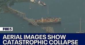 Baltimore Key Bridge collapse: Aerial images show magnitude of disaster