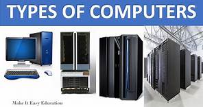 TYPES OF COMPUTERS || MICROCOMPUTER || MINICOMPUTER || MAINFRAME COMPUTER || SUPERCOMPUTER