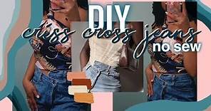 DIY: agolde criss cross jeans ✨| no sew | vibewithtayy