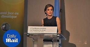 Spain's Queen Letizia delivers impassioned speech on climate - Daily Mail