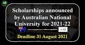Scholarships announced by Australian National University for 2021-22