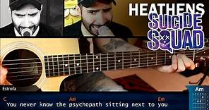 Como tocar Heathens En guitarra Acústica | Escuadrón Suicida Tema Guitarra Acordes