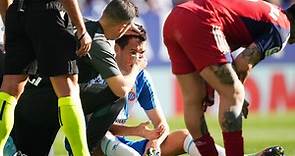 César Montes sufrió un fuerte golpe en la cabeza y fue reemplazado en Espanyol vs. Osasuna