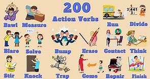 Vocabulary: Action Verbs | 200 Common English Action Verbs with Pictures for Beginners to Advance