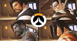Overwatch - All Hanzo Skins with All Highlight Intros!