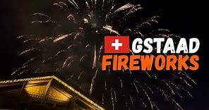 Gstaad amazing fireworks display new year's 2024 Switzerland 4K