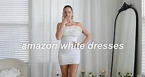 Amazon White Dress Haul Try On \\ Graduation Dresses, Bachelorette Dress Ideas, Amazon Dresses 2023