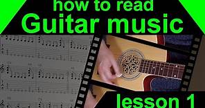 Lesson 1. Learn how to read guitar music (intro and semibreves)