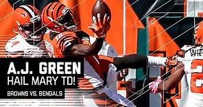 A.J. Green Makes Incredible One-Handed Juggling Hail Mary TD Catch! | Browns vs. Bengals | NFL