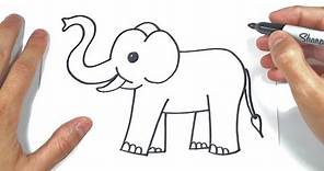 Cómo dibujar un Elefante Paso a Paso | Dibujo de Elefante