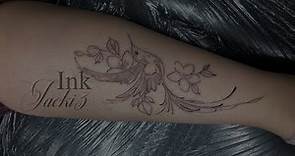 Hummingbird Fine line tattoo | Timelapse tattooing