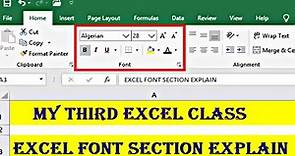 Excel font section explain | Excel: Formatting Cells | Excel Changing font, font style, font size