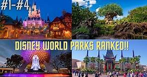 ALL 4 Disney World Parks Ranked!!! (2021)