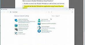 Uninstall/remove McAfee WebAdvisor from Windows (2024 updated)