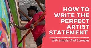 How to write an Artist Statement for artists - Examples & Samples included