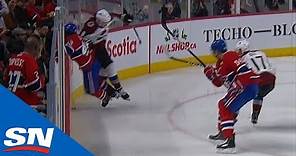 Cale Makar Crunches Jordan Weal Into Boards During Avalanche Vs. Canadiens