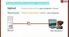 What is meant by Upload and Download?