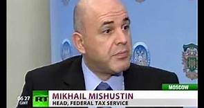 RT: Mikhail Mishustin, head of Federal Tax Service, interview.