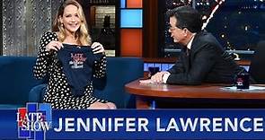 "I'm Not Going To Fit In That!" - Jennifer Lawrence Accepts A Baby Gift From The Late Show