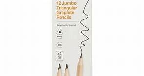 Studymate Jumbo Triangular Graphite Pencils HB 12 Pack