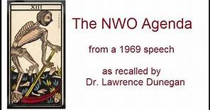 The NWO Agenda - as revealed by Dr Richard Day in 1969