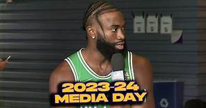 Jaylen Brown On His Crazy Contract, Jrue Holiday, Porzingis | 2023 NBA Media Day