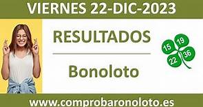 Resultado del sorteo Bonoloto del viernes 22 de diciembre de 2023