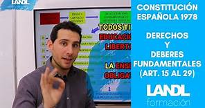 Constitución española: Esquema de derechos y deberes fundamentales (1978) (Más vídeos en Opoélite)