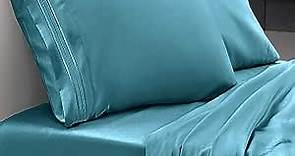 Twin XL Sheets - Breathable Luxury Sheets with Full Elastic & Secure Corner Straps Built In - 1800 Supreme Collection Extra Soft Deep Pocket Bedding Set, Sheet Set, Twin XL, Teal