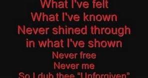 Metallica The Unforgiven Lyrics