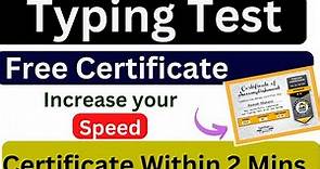 Typing Test Certificate | Typing Speed Certificate | Free Typing Test Certificate