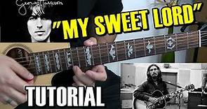 Como tocar "My sweet lord" de George Harrison en Guitarra Completo c/Solo