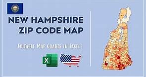 New Hampshire Zip Code Map in Excel - Zip Codes List and Population Map