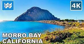 [4K] Morro Bay, California USA - Embarcadero to Morro Rock Beach Walking Tour & Travel Guide 🎧