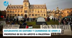 Estudiantes de Oxford y Cambridge se unen a protestas de EU en apoyo a Palestina