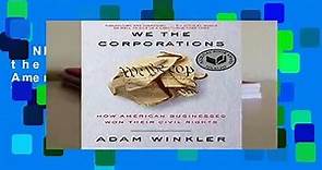 [NEW RELEASES]  We the Corporations: How American Businesses Won Their Civil Rights