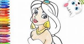 Princesa Jazmín - Aladino | Dibujos para Colorear | Dibujos para Pintar con MiMi | Aprender Colores