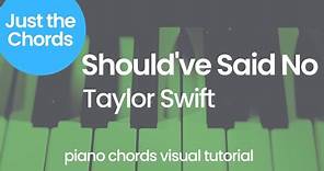 Piano Chords - Should've Said No (Taylor Swift)