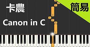 卡農CANON IN C 鋼琴教學 簡易單手版