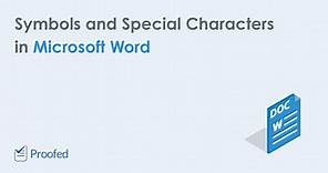 Symbols and Special Characters in Microsoft Word
