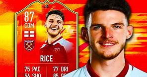 DECLAN 🔥 87 NUMBERS UP RICE PLAYER REVIEW - FIFA 22 ULTIMATE TEAM