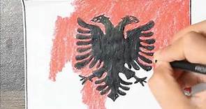 How to draw National Flag of Albania