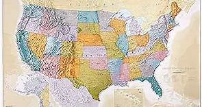 Maps International Giant Classic USA Mega-Map - Map of The United States Poster - Front Lamination - 46 x 80