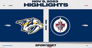 NHL Highlights | Predators vs. Jets - November 9, 2023